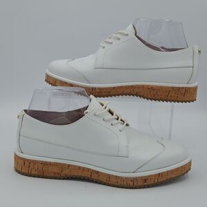 Michael Kors Zane Leather Wingtip Oxford Shoe Lace Up White Sneaker Size 7.5